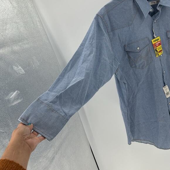 VINTAGE Wrangler Shirt dead stock Cowboy Cut Western Pearl Snap Button size 4XLT - Picture 4 of 8